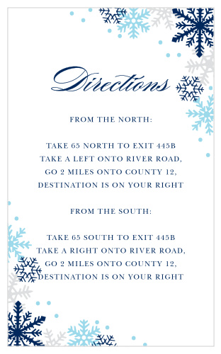 Snowflakes dust the corners of the Shimmering Snowflakes Direction Cards.