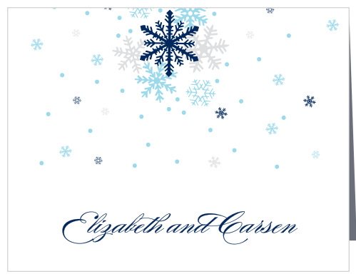 Shimmering Snowflakes Wedding Thank You Cards