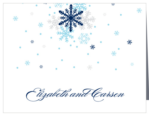 Carry your winter wonderland wedding theme through to the end with the Shimmering Snowflake Thank You Cards.