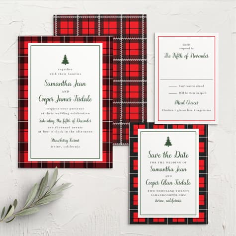 Cozy Plaid Wedding Invitations