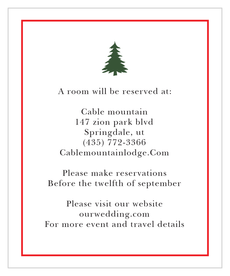 Cozy Plaid Accommodation Cards