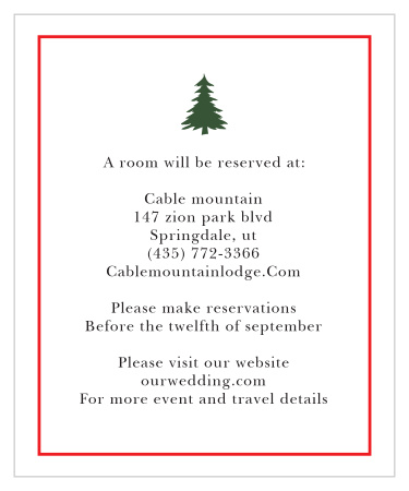 Make sure guests have a warm place to stay before and after festivities with the Cozy Plaid Accommodation Cards.  