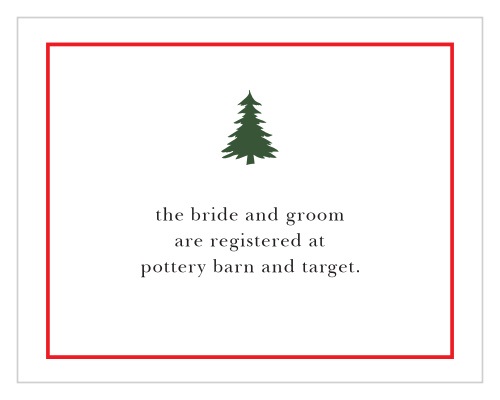 Let guests know where you have registered with the Cozy Plaid Registry Cards.