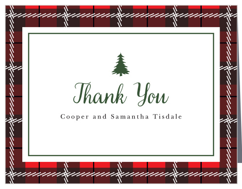 Send your warm appreciation with the Cozy Plaid Thank You Cards.