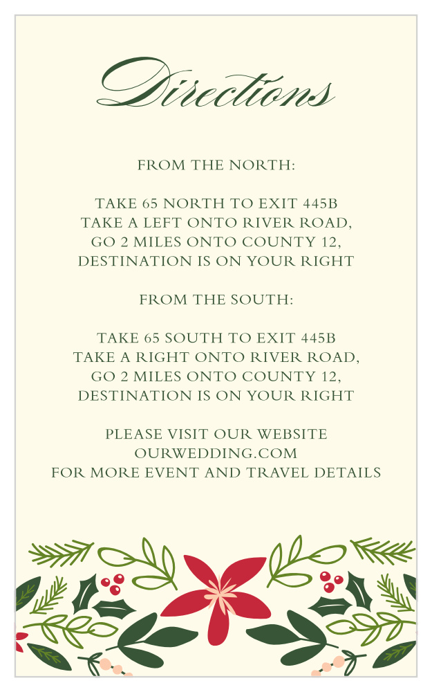 Holiday Bough Direction Cards
