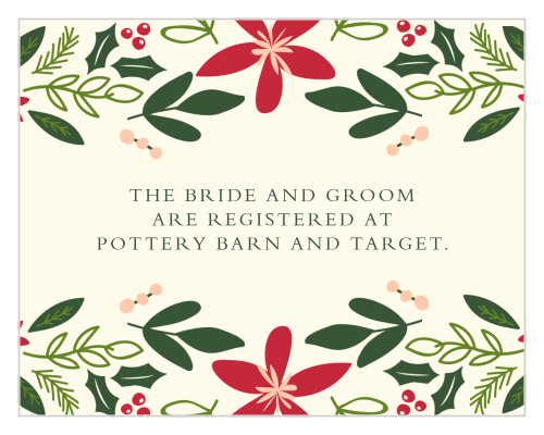 Let guests know where you have registered with the Holiday Bough Registry Cards. 
