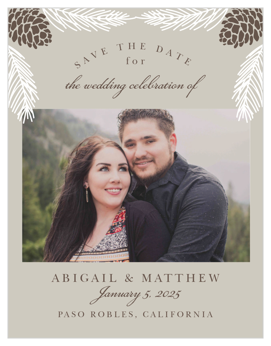 Pretty Pinecones Save the Date Cards
