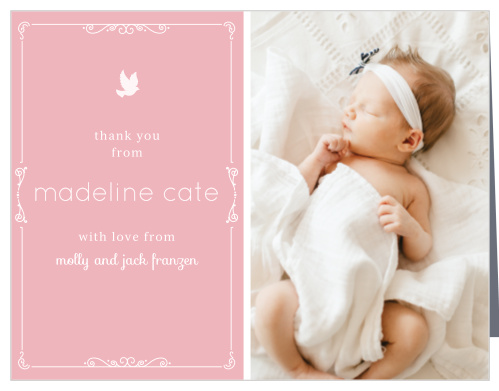 Dovey Scrolls Girl Baby Shower Thank You Cards