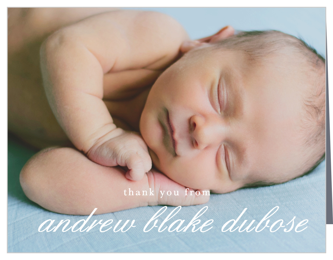 Stacked Text Boy Baby Shower Thank You Cards
