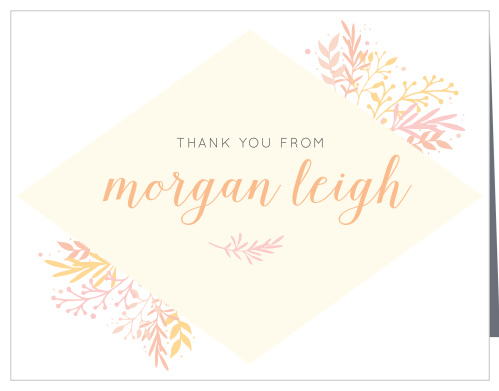 The Diamond Botanic Girl Thank You Cards are the perfect match to the Diamond Botanic Girl Baptism Invitations. 