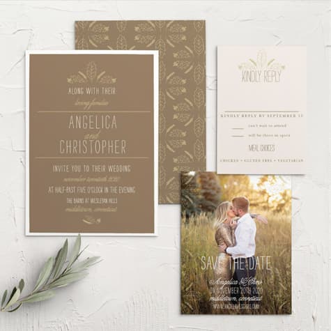 Elegant Autumn Wedding Invitations