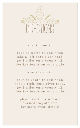 Send guests heading in the right direction to your wedding venue with the Elegant Autumn Direction Cards. 