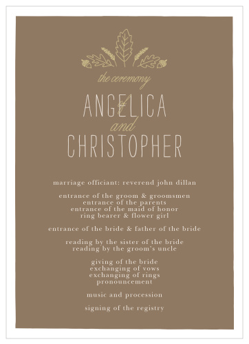 Organize your fall wedding with the Autumn Elegance Wedding Programs.
