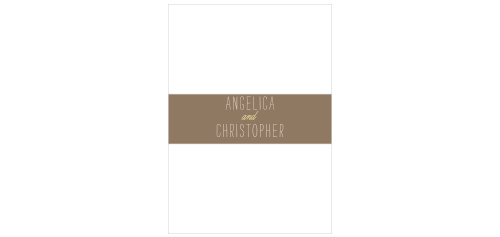 Customize the Elegant Autumn Belly Bands with you and your fiancé’s names in a playful mix of fonts.