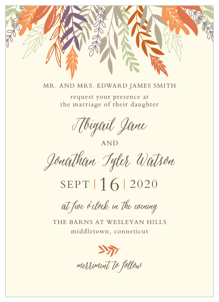 Fall Harvest Wedding Invitations