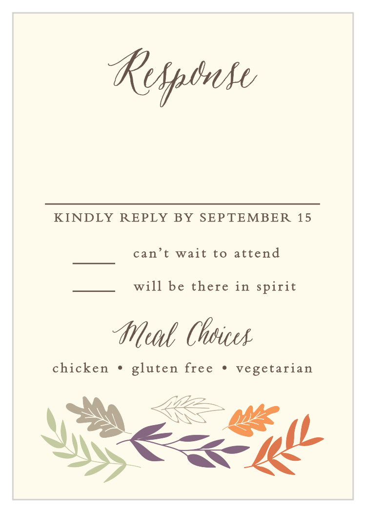 Fall Harvest Response Cards