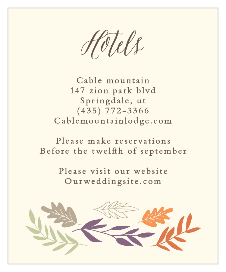Fall Harvest Accommodation Cards