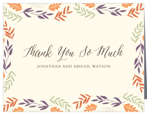 Fall Harvest Wedding Thank You Cards