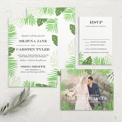 Tropical Palm Wedding Invitations