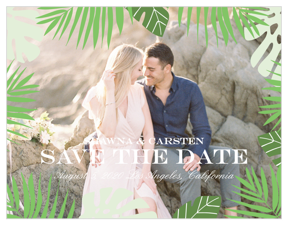 Tropical Palm Save the Date Cards