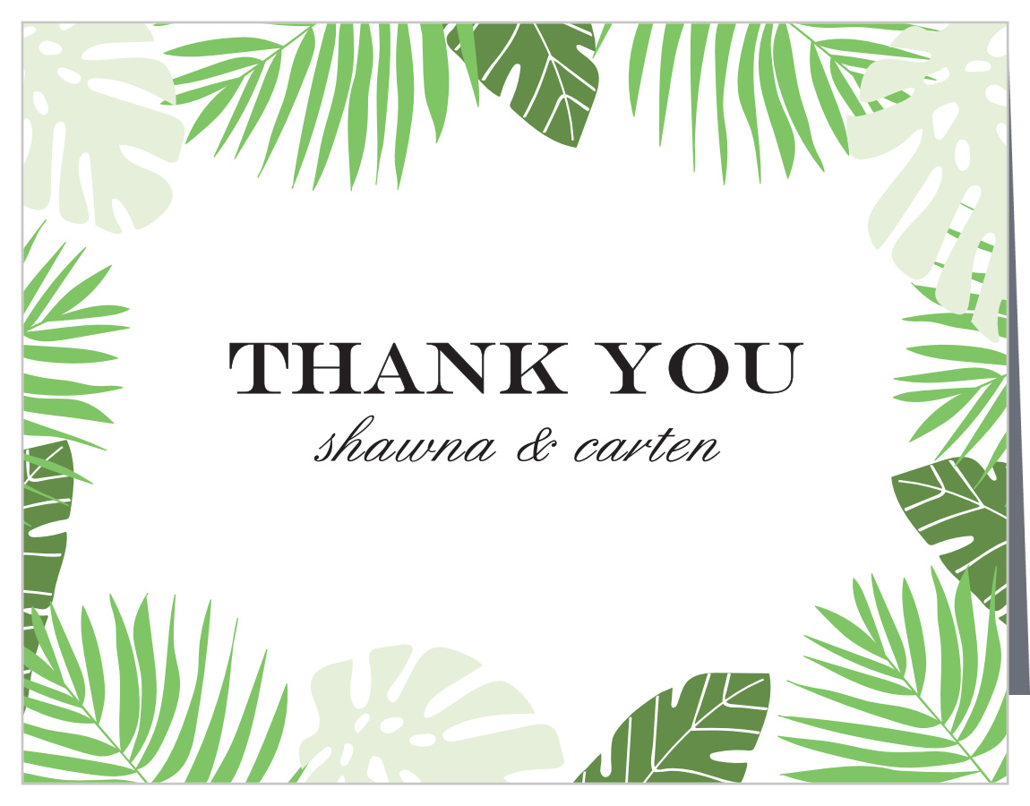 Tropical Palm Wedding Thank You Cards