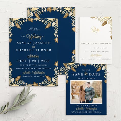 Falling Leaves Wedding Invitations