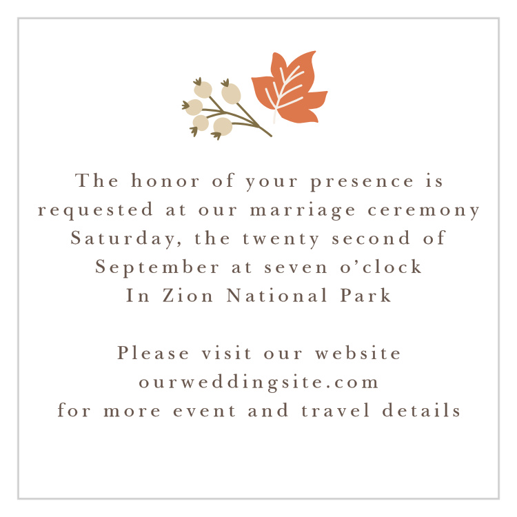Falling Leaves Ceremony Cards