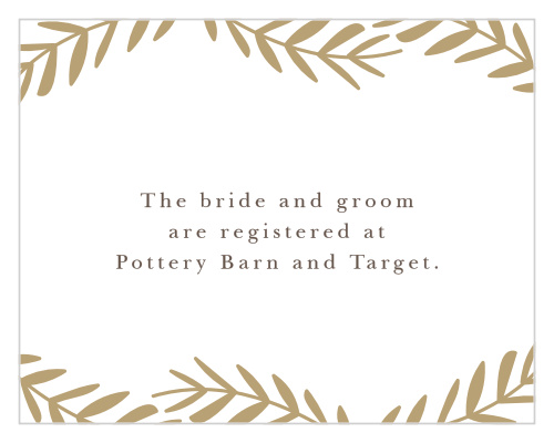 Direct guests to your wedding registries with the Falling Leaves Registry Cards.