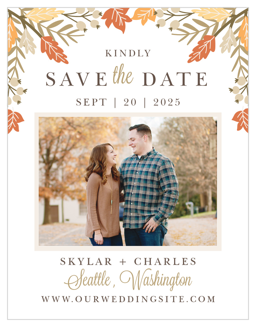 Falling Leaves Save the Date Magnets