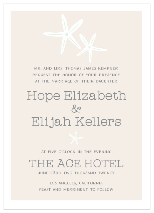 Invite guests to your summer wedding with the Starfish Beach Wedding Invitations.