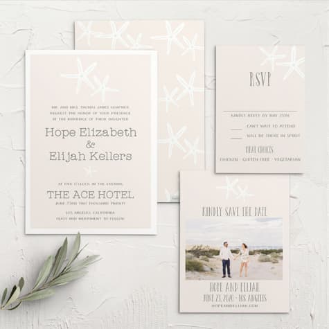 Starfish Beach Wedding Invitations