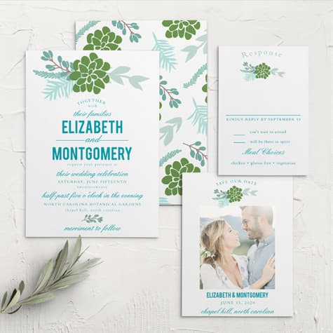 Sunny Succulents Wedding Invitations