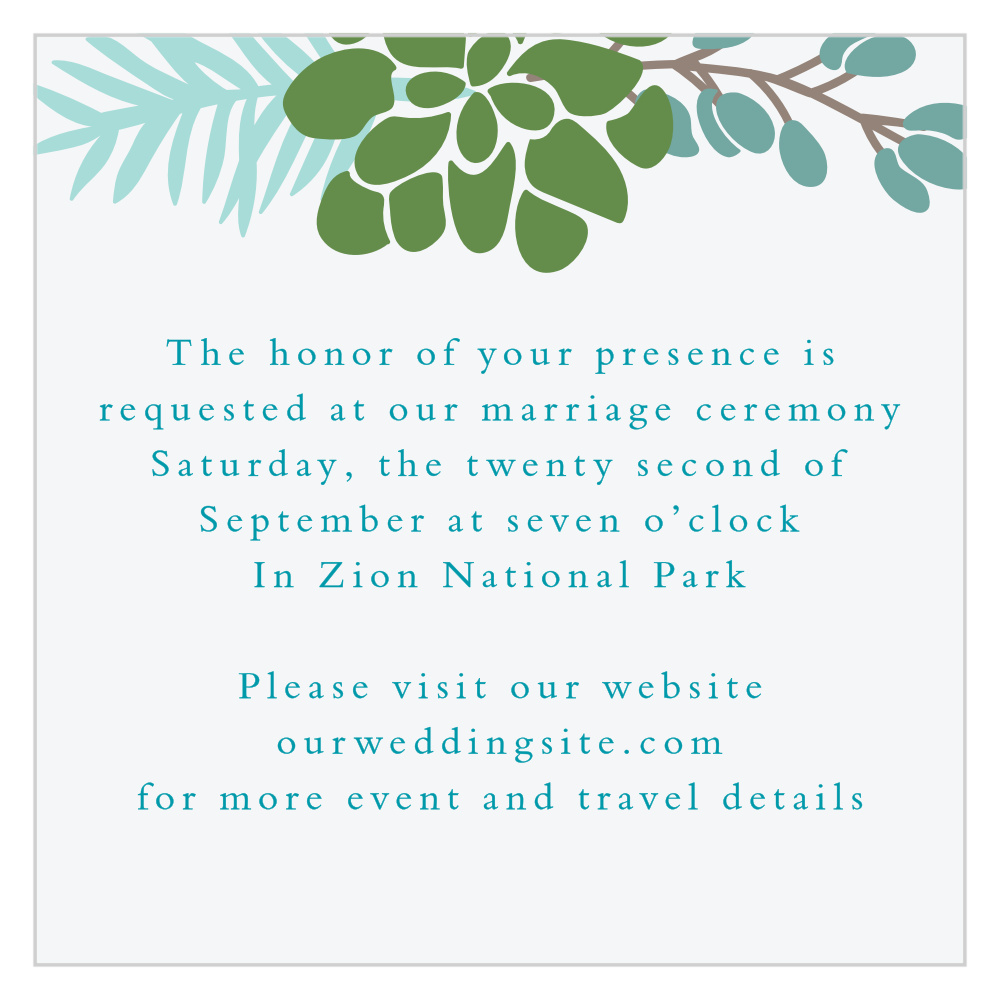 Sunny Succulents Ceremony Cards