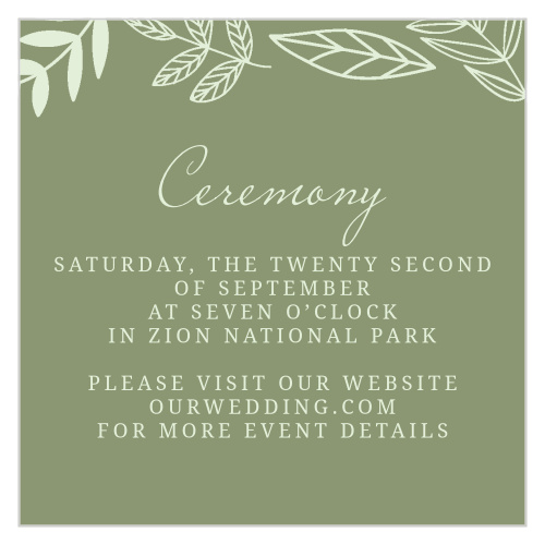 The Secret Garden Ceremony Cards are small and versatile enclosure cards.