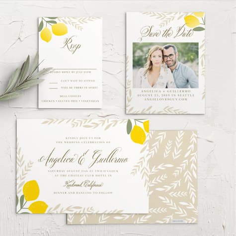 Summer Citrus Wedding Invitations