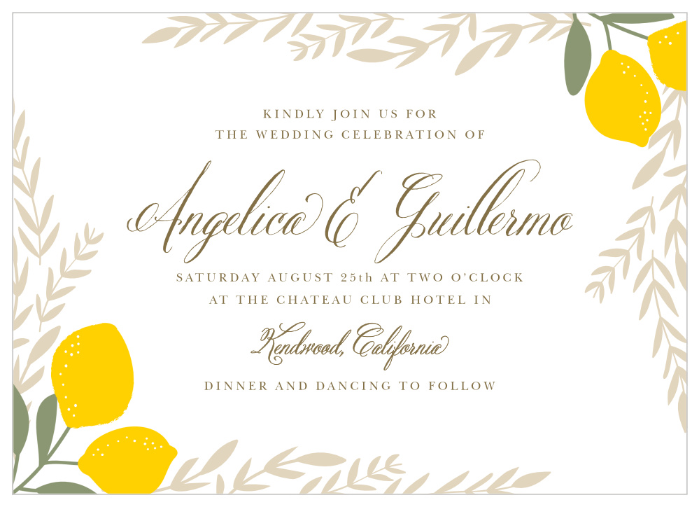 Summer Citrus Wedding Invitations