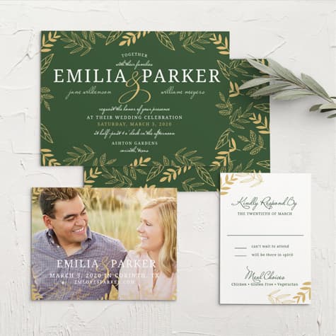 Secret Garden Foil Wedding Invitations