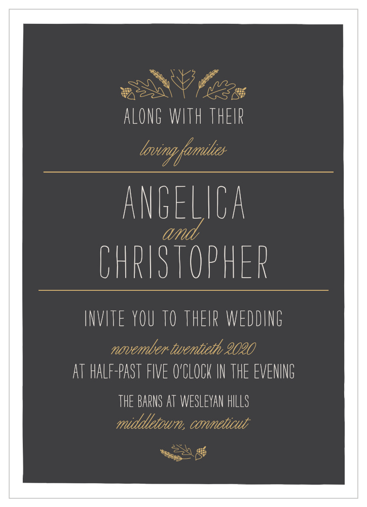 Elegant Autumn Foil Wedding Invitations