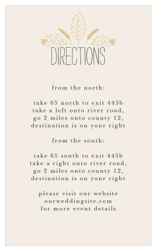 Send guests heading in the right direction to your wedding venue with the Elegant Autumn Foil Direction Cards. 