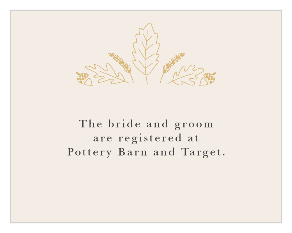 Elegant Autumn Foil Registry Cards
