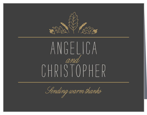 Send a warm thank you with the Elegant Autumn Foil Thank You Cards.