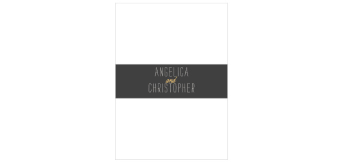 Customize the Elegant Autumn Foil Belly Bands with you and your fiancé’s names in a playful mix of fonts. 