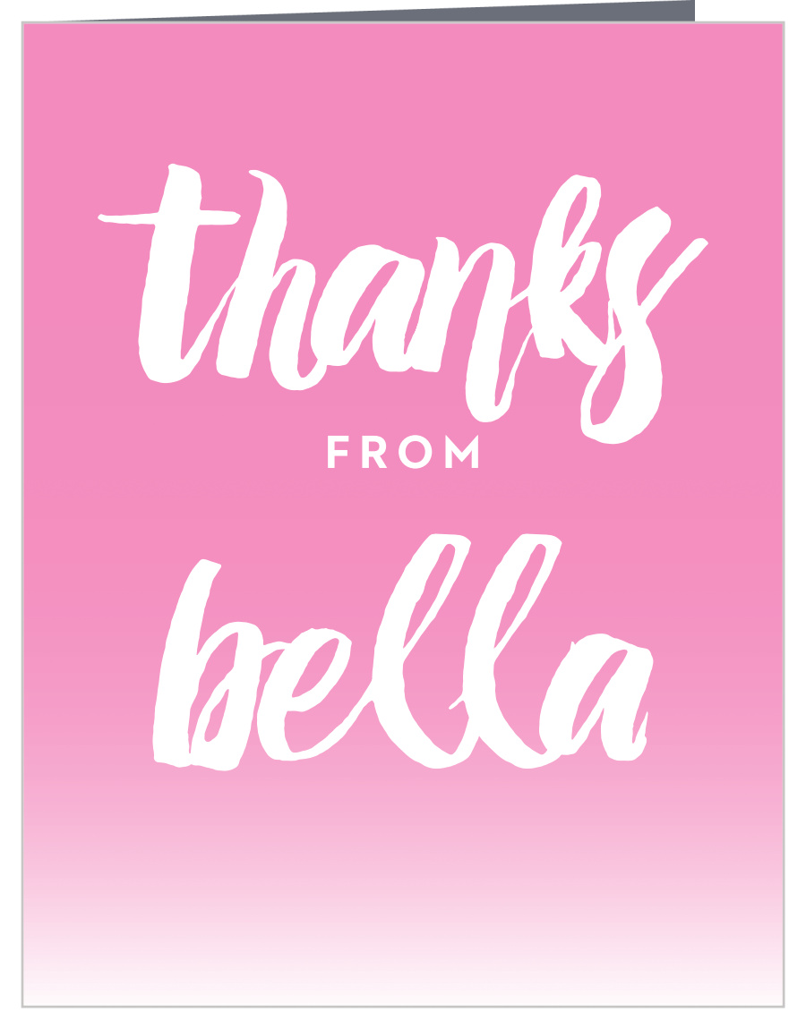 Fading Color Girl First Birthday Thank You Cards