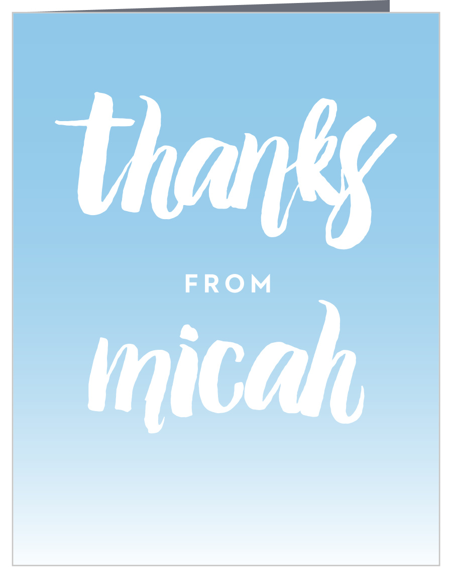 Fading Color Boy First Birthday Thank You Cards