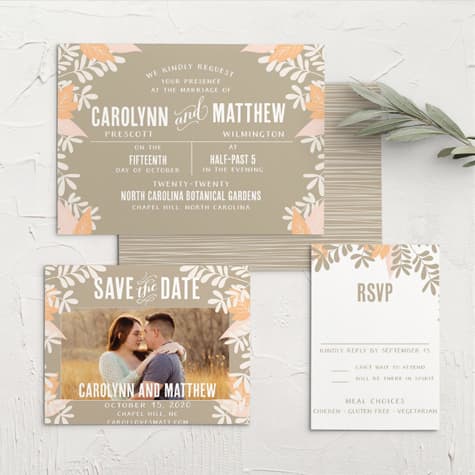 Autumn Foliage Wedding Invitations
