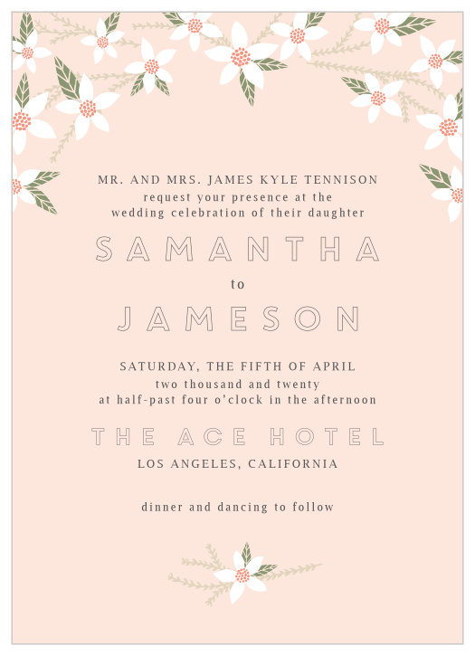 Dainty Flowers Decorate the Darling Daisies Wedding Invitations.