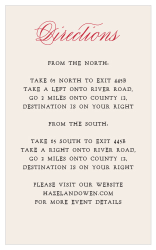 Ensure guests know how to find your casino-themed wedding venue with the Lady Luck Direction Cards. 