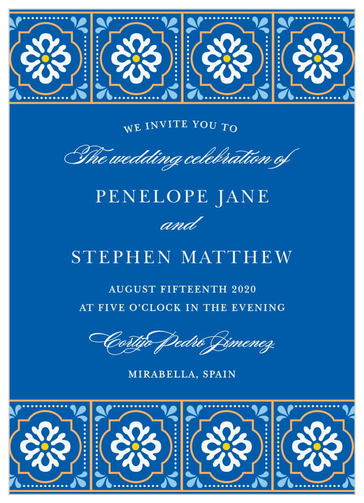 Spanish Tile Wedding Invitations