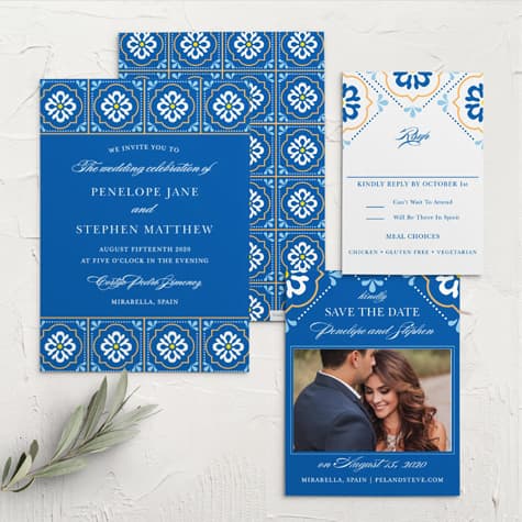 Spanish Tile Wedding Invitations
