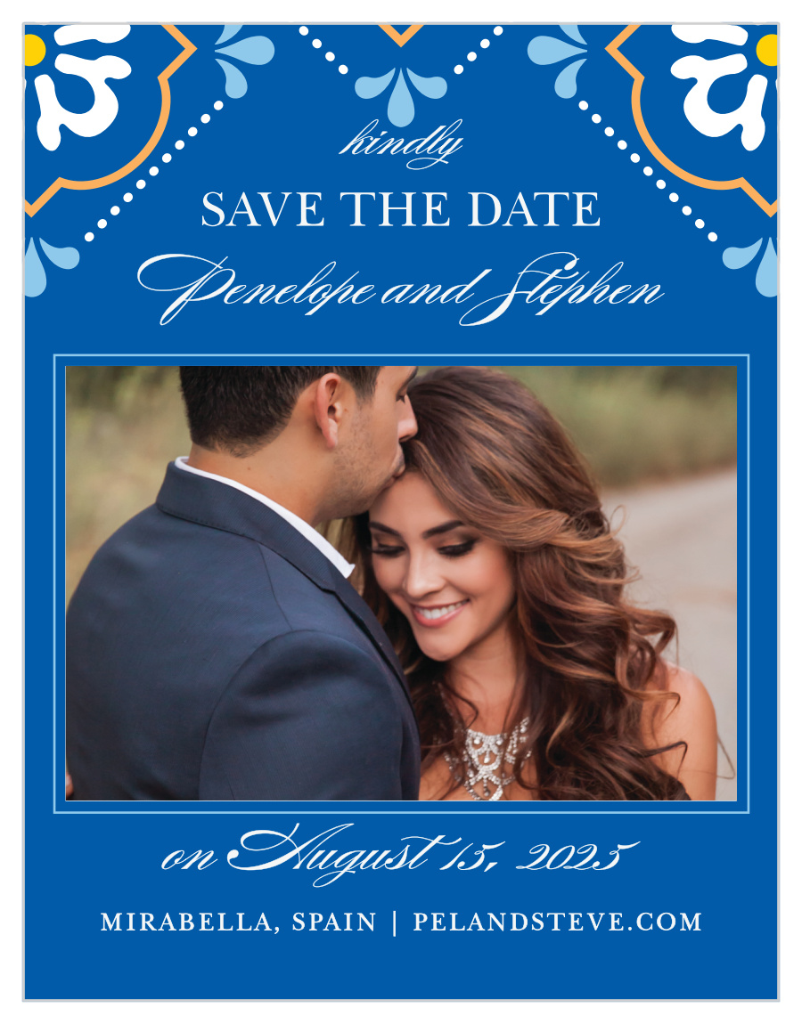 Spanish Tile Save the Date Magnets